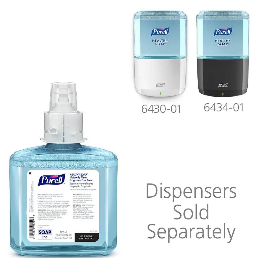 HEALTHY SOAP Foaming Hand Soap Refill for ES6 Dispenser, 1200 ml, 2/Carton (6470-02)<Purell Sale