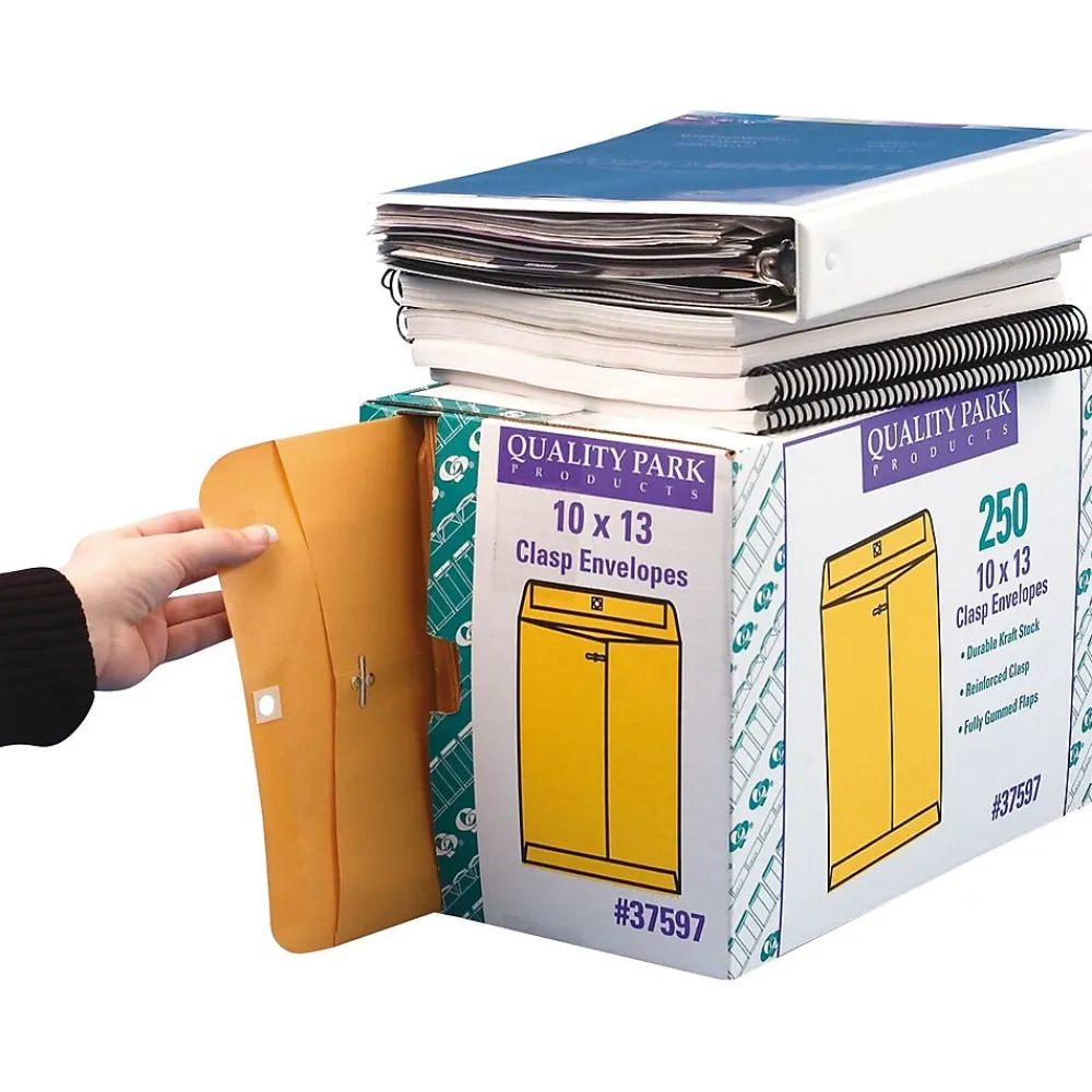 New Quality Park Clasp Kraft Catalog Envelope, 9" x 12", Kraft, 250/Box (37590)