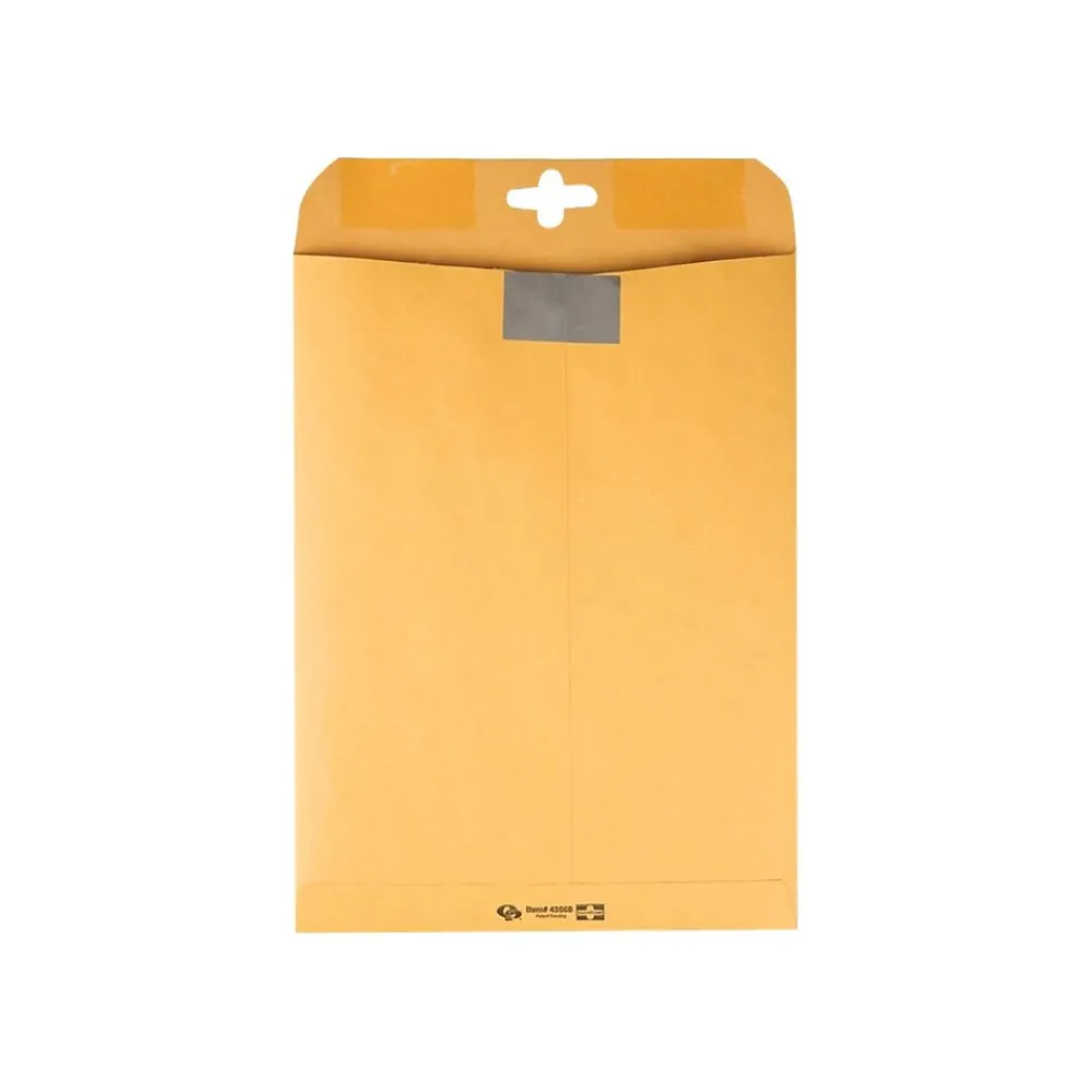 Quality Park ClearClasp Redi-Tac Kraft Catalog Envelopes, 9" x 12", Brown Kraft, 100/Box (QUA43568)