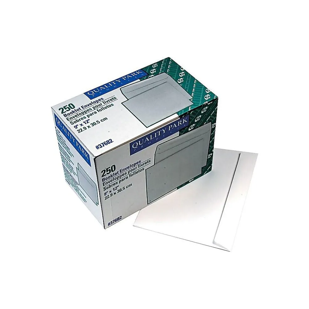 Online Quality Park Gummed Booklet Envelopes, 9" x 12", White Wove, 250/Box (QUA37682)