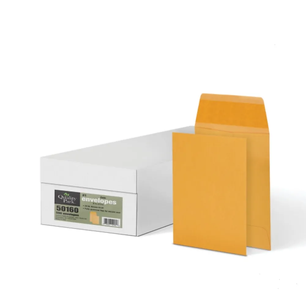 Best Quality Park Kraft #1 Envelope 2 1/4" x 3 1/2", Light Brown, 500/Box (QUA50160)