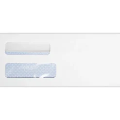 Quality Park Redi-Seal Self Seal Security Tinted #10 Double Window Envelope, 4 1/2" x 9 1/2", White Wove, 50/Pack (24559-QP-50)
