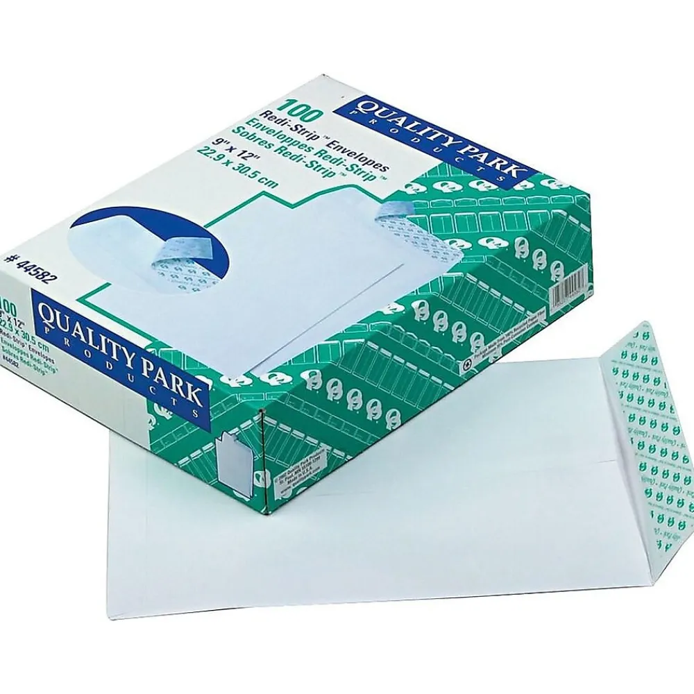 Outlet Quality Park Redi-Strip Catalog Envelopes, 9" x 12", White Wove, 100/Box (QUA44582)