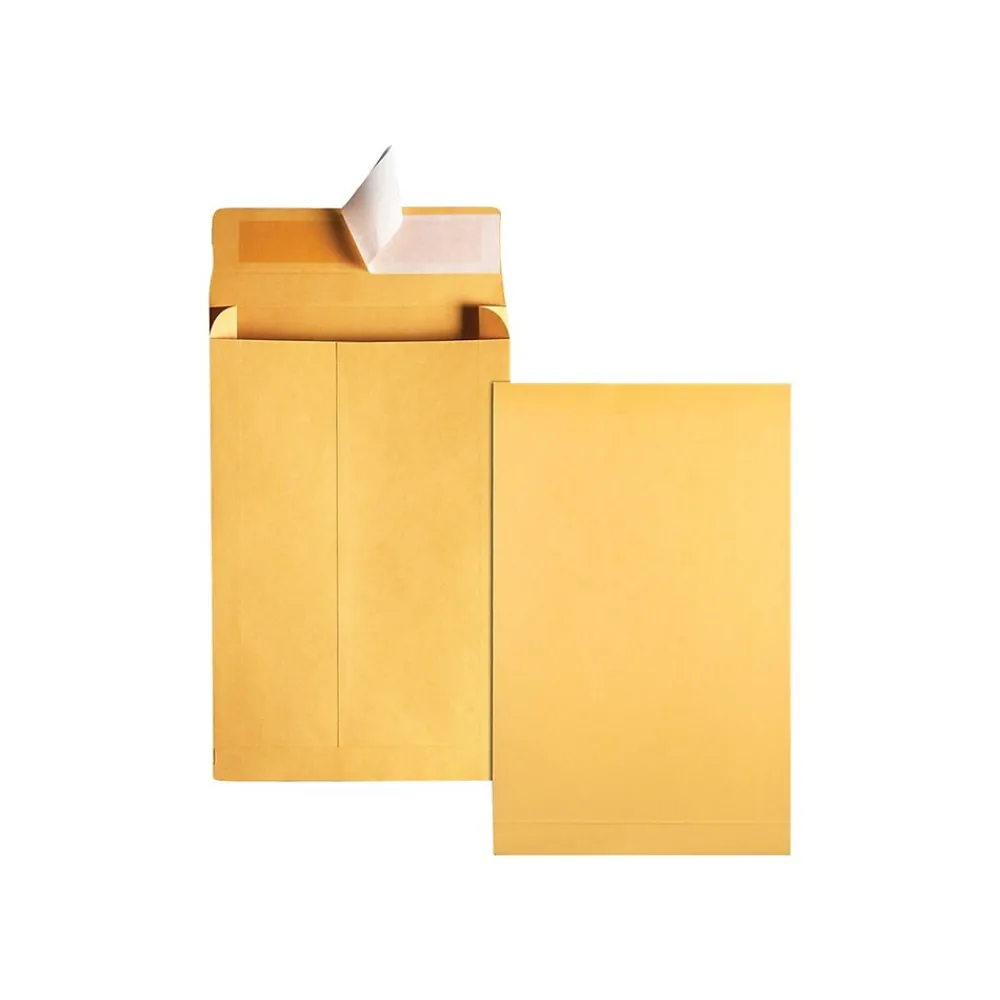 Sale Quality Park Self Seal Kraft Catalog Envelopes, 9"L x 12"H, Kraft, 25/Box (QUA93334)