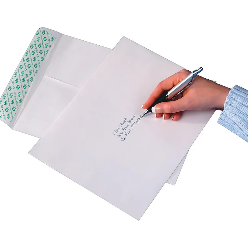 Outlet Quality Park Tech-No-Tear Redi-Strip Catalog Envelopes, 9" x 12", White, 100/Box (QUA77390)