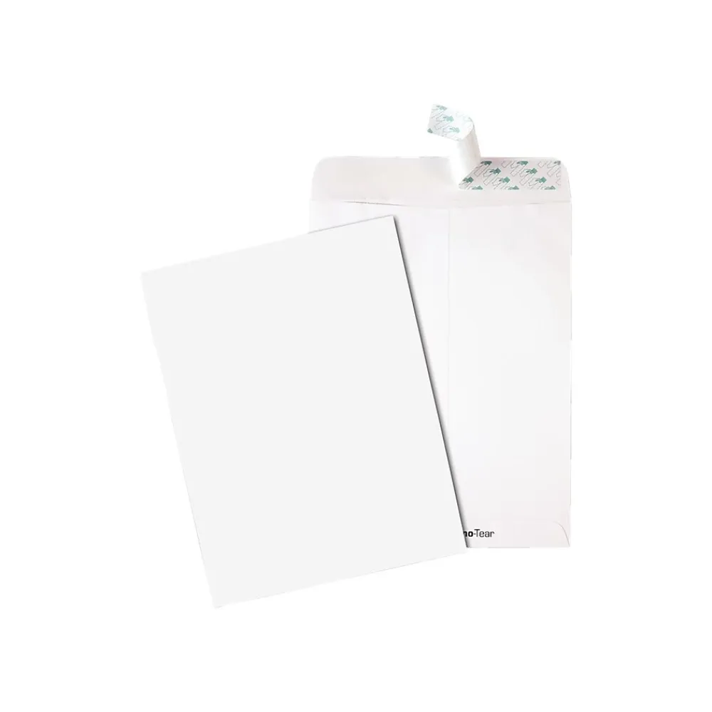 Outlet Quality Park Tech-No-Tear Redi-Strip Catalog Envelopes, 9" x 12", White, 100/Box (QUA77390)