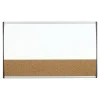 Bulletin*Quartet Arc Cubicle Cork & Dry Erase Whiteboard, Aluminum Frame, 2.5' x 1.5' (ARCCB3018)