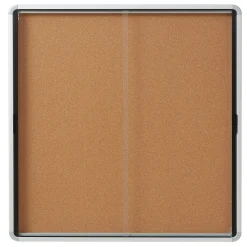 Bulletin*Quartet Cork Bulletin Board, Aluminum Frame, 5' x 3' (EISC3956)