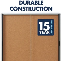 Bulletin*Quartet Cork Bulletin Board, Aluminum Frame, 5' x 3' (EISC3956)