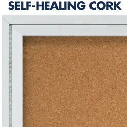 Bulletin*Quartet Cork Enclosed Board, Aluminum Frame, 3'H x 4'W (2364)