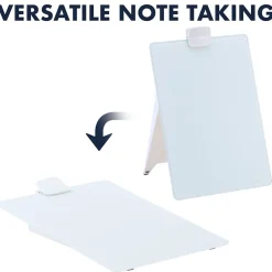 Dry Erase*Quartet Glass Dry-Erase Desktop Easel, White Surface, Frameless, 9