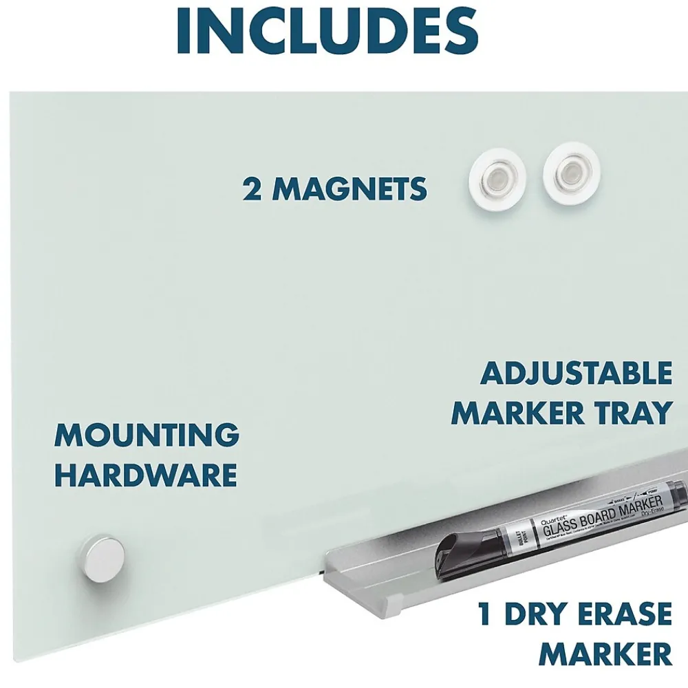 Dry Erase*Quartet Infinity Magnetic Glass Cubicle Dry-Erase Whiteboard, 2.5' x 2' (PDEC1830)