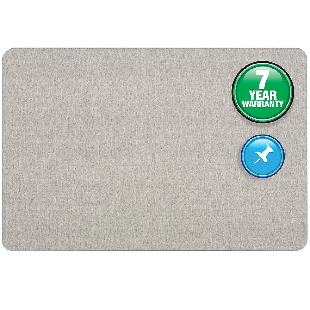 Bulletin*Quartet Oval Office Fabric Bulletin Board, Frameless, 3' x 2' (7683G)