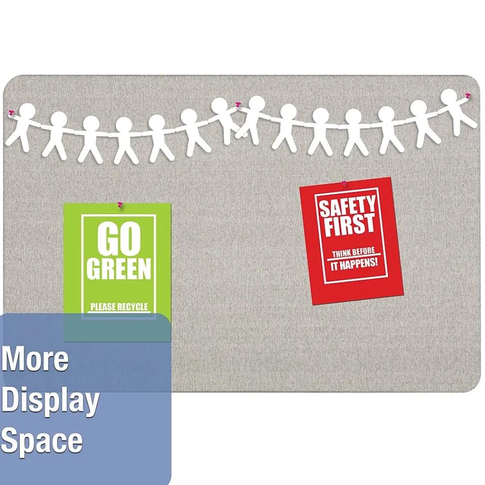 Bulletin*Quartet Oval Office Fabric Bulletin Board, Frameless, 3' x 2' (7683G)