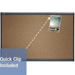 Bulletin*Quartet Prestige Cork Bulletin Board, Graphite Frame, 4'H x 6'W (B247G)