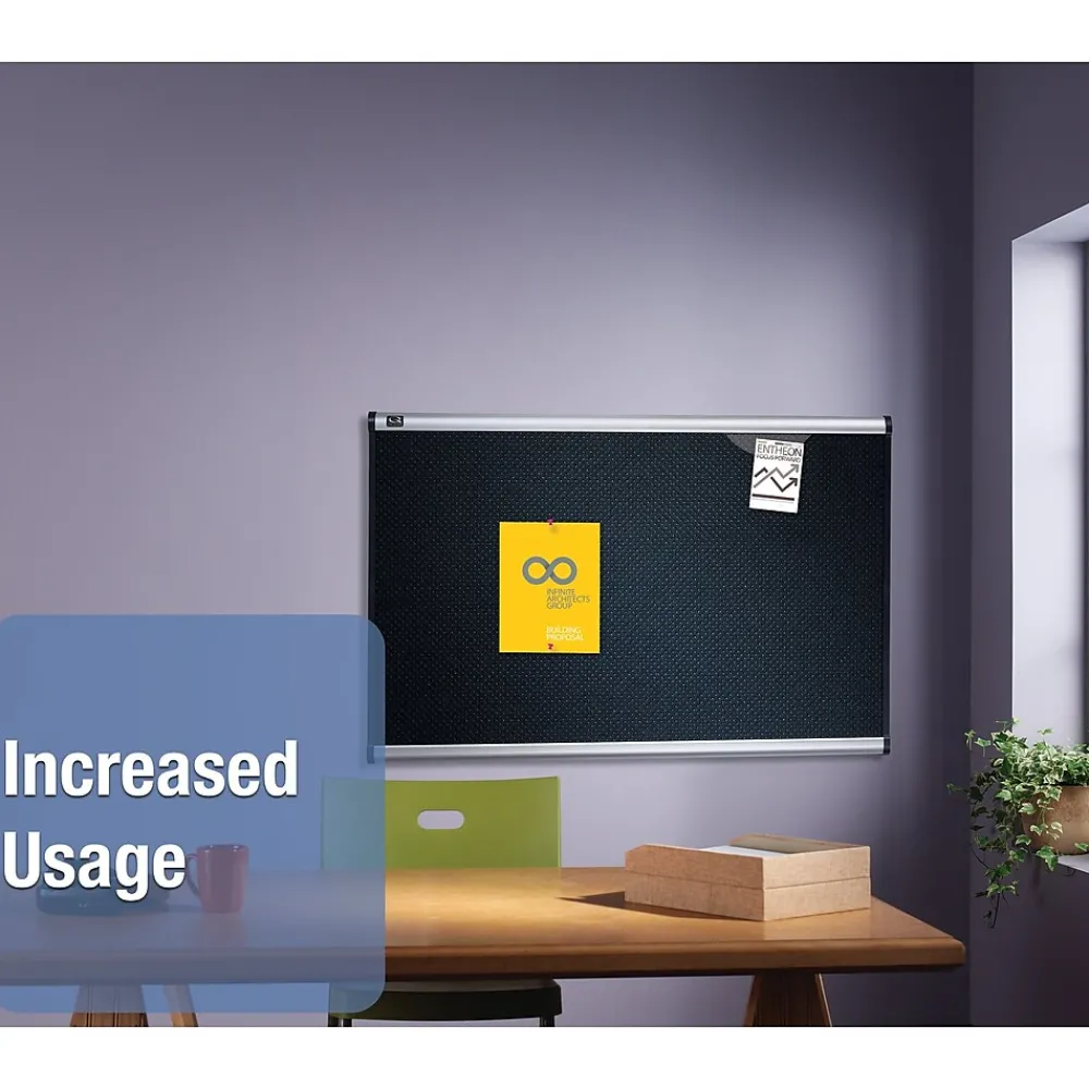 Bulletin*Quartet Prestige Foam Bulletin Board, Aluminum Frame, 4'H x 6'W (B347A)