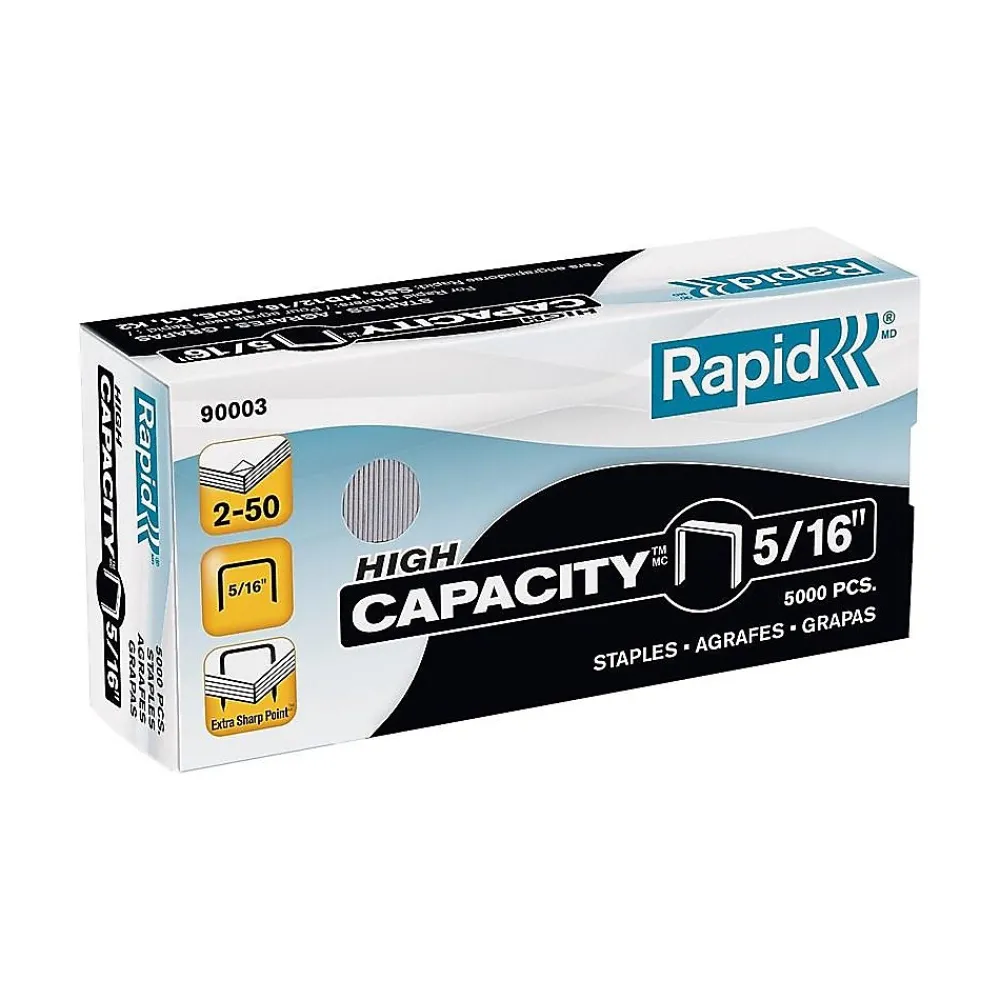 Staples|Rapid High Capacity Staples, 5/16" Leg Length, 5000/Box (90003)