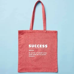 Recycled Cotton Twill Tote - Success - 5 Pack<Baudville Clearance