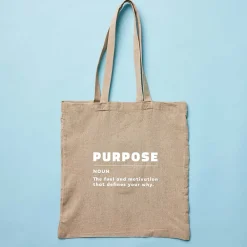 Recycled Cotton Twill Tote - Purpose - 5 Pack<Baudville Outlet