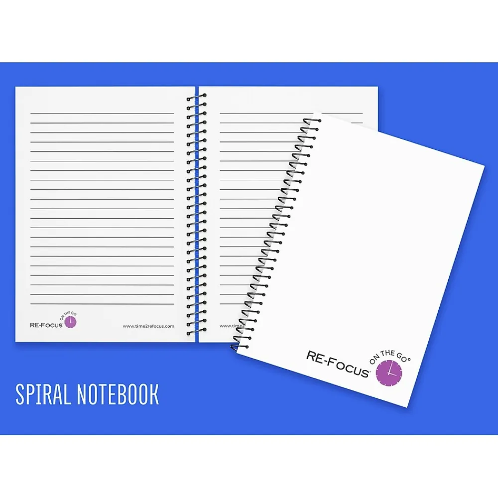 Notepads|RE-FOCUS THE CREATIVE OFFICE on the GO Notepad, 6" x 8", College Ruled, White, 142 Sheets/Pad (88002)