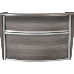 Office Desks*Regency Marque 72"W Curved Reception Desk Workstation, (77290GY) Driftwood Gray