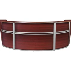 Office Desks*Regency Marque 144"W Curved Reception Desk Workstation, (77293MH) Mahogany