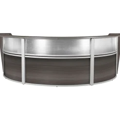 Office Desks*Regency Marque 144"W Curved Reception Desk Workstation, (77313GY) Driftwood Gray