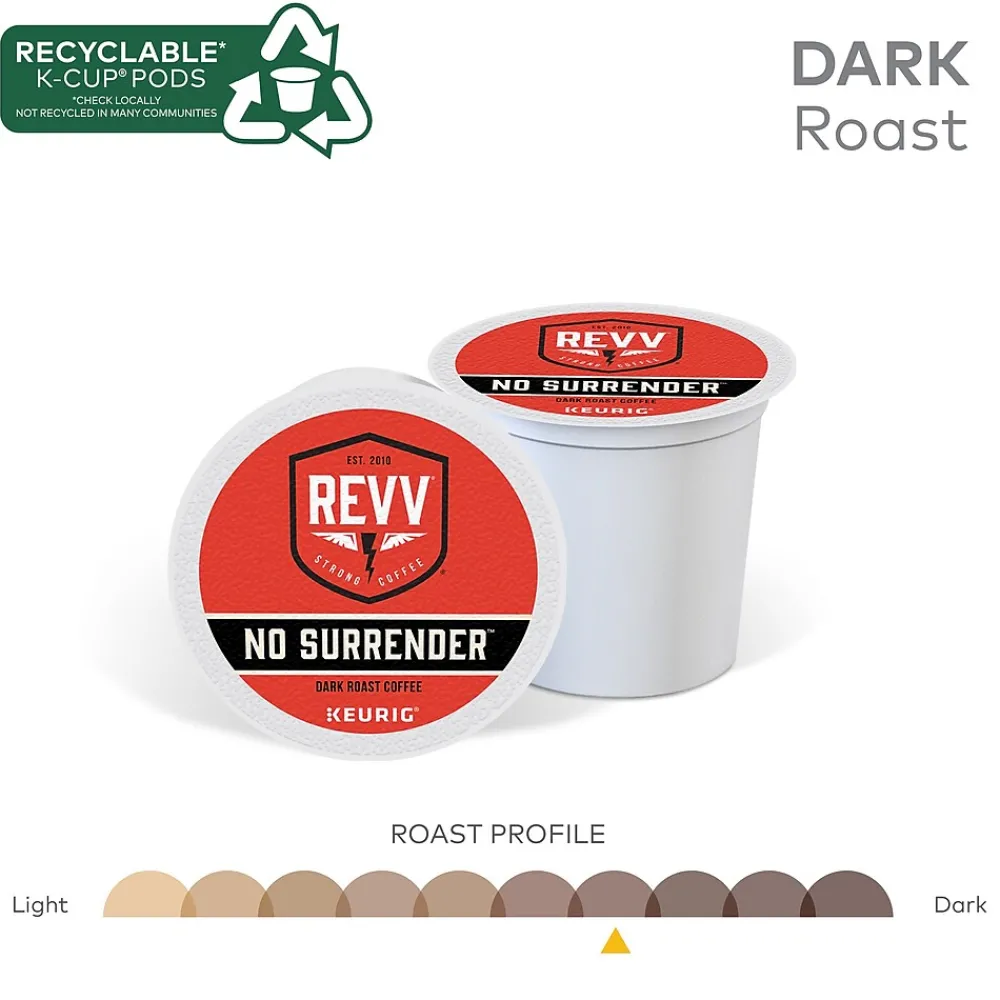 Revv Coffee No Surrender Coffee Keurig® K-Cup® Pods, Dark Roast, 24/Box (6873)