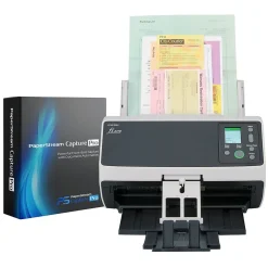 Ricoh FI-8170 CG01000-303001 Duplex Desktop Document Scanner with Paper Stream Capture Pro Software License, Black/White