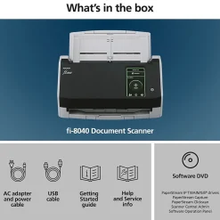 Ricoh fi-8040 Duplex Document Scanner, Black/Gray (PA03836-B005)