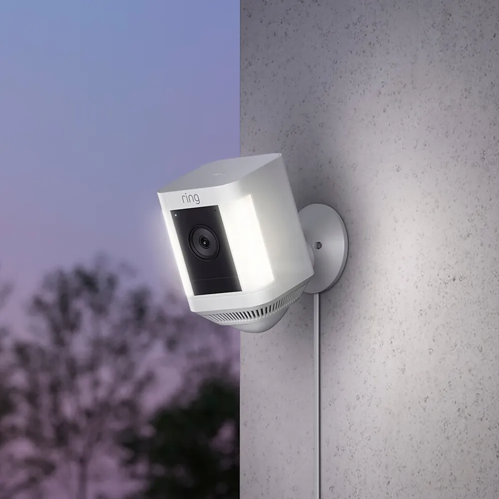 Ring Spotlight Cam Plus Outdoor Wireless Security Camera, White (B09J1TB7TB)