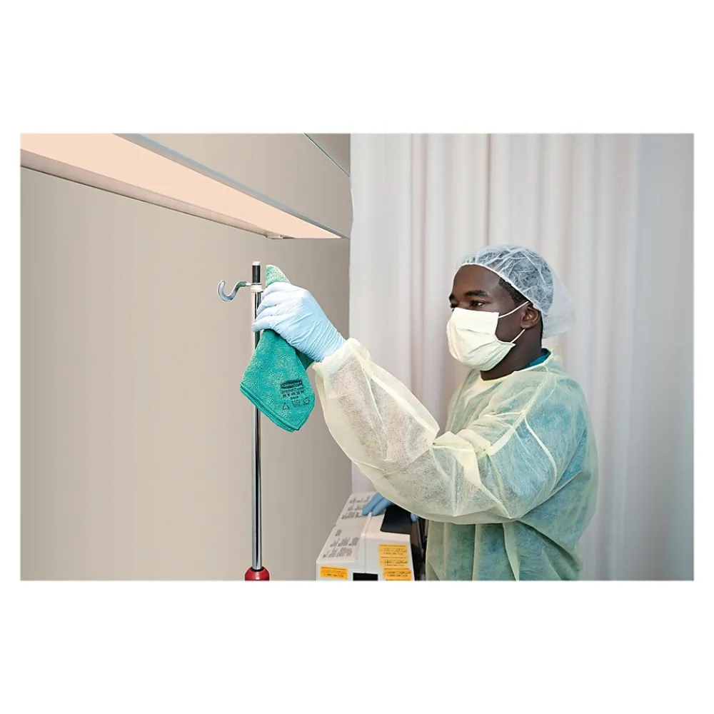 HYGEN Microfiber Cleaning Cloths, 16" x 16", Green, 12 Cloths/Pack (FGQ62000GR00)<Rubbermaid Sale