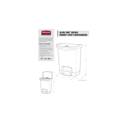 Slim Jim Step-On Plastic Step Trash Can, 18 Gallon, Black (1883613)<Rubbermaid Online