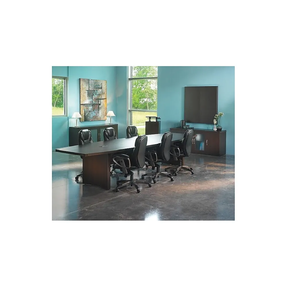 Conference Room Tables*Safco Aberdeen 144"W Boat-Shaped Table, Mocha (ACTB12LDC)