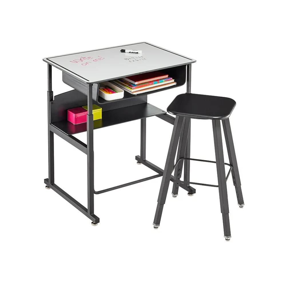 Standing Desks*Safco AlphaBetter 26" - 42" Plastic/Steel Adjustable Desk, White/Black (1204DE)