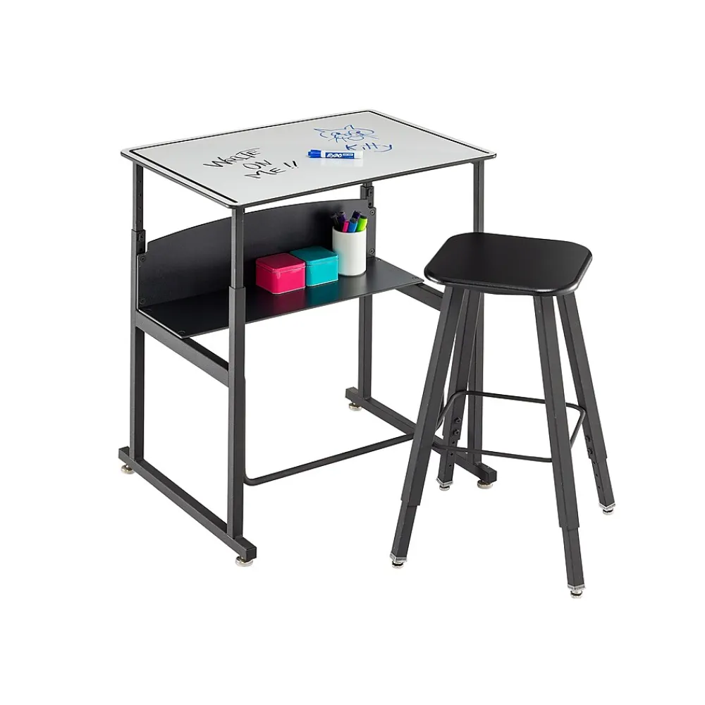 Standing Desks*Safco AlphaBetter 26" - 42" Plastic/Steel Adjustable Desk, White/Black (1203DE)