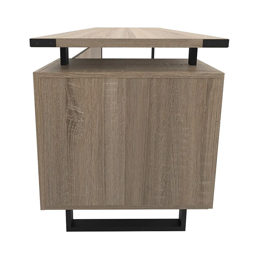 Office Desks*Safco Mirella SOHO 62"W Desk with Built-In Pedestal, Sand Dune (5513SDD)