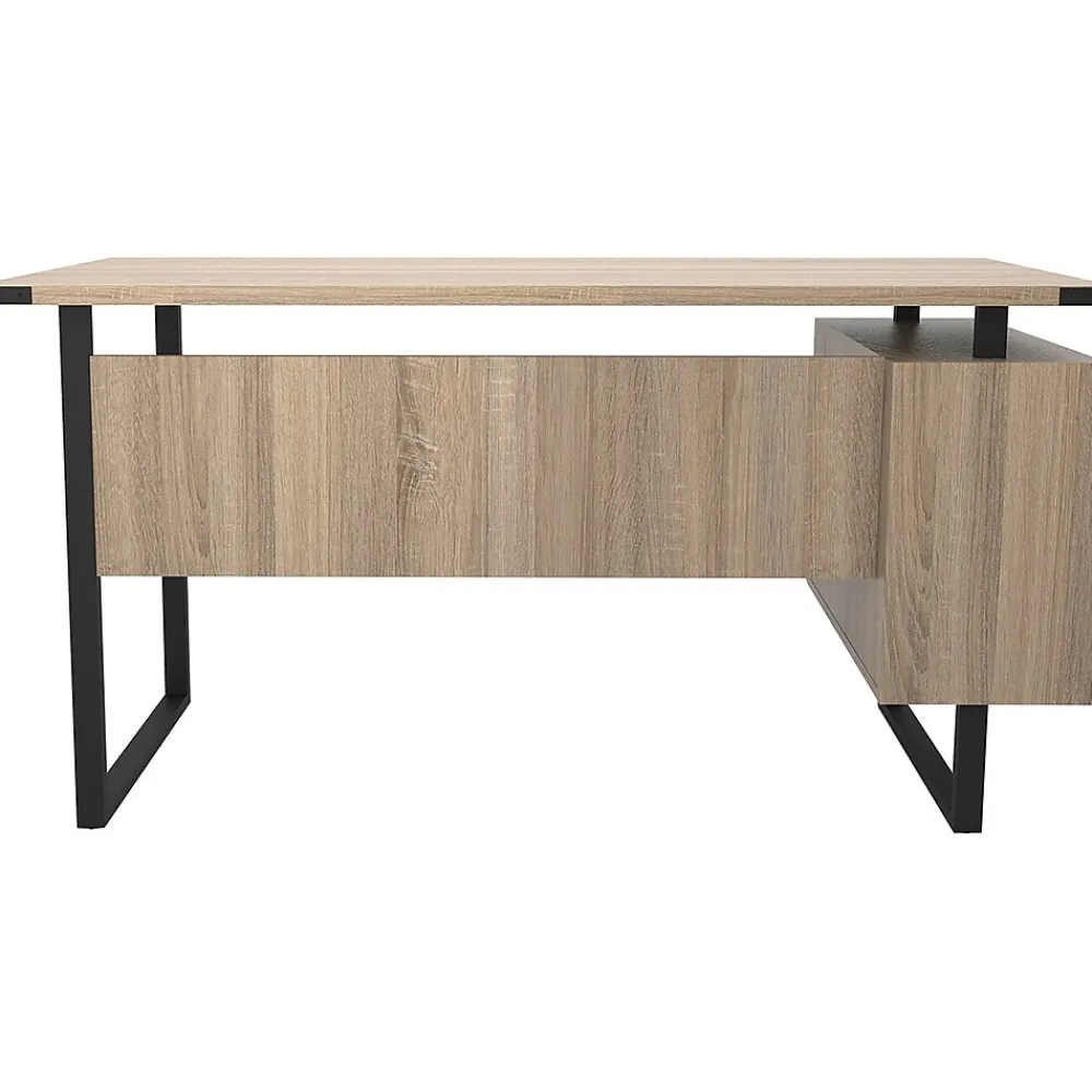 Office Desks*Safco Mirella SOHO 62"W Desk with Built-In Pedestal, Sand Dune (5513SDD)