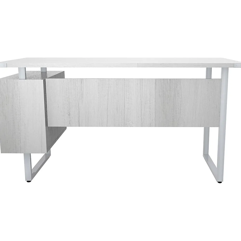 Office Desks*Safco Mirella SOHO 62"W Desk with Built-In Pedestal, White Ash (5513WAH)