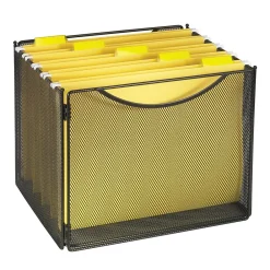 File Storage|Safco ® Onyx™ 2170 Onyx™ Mesh Desktop Box File, Black, 6/Pack (2170BL)