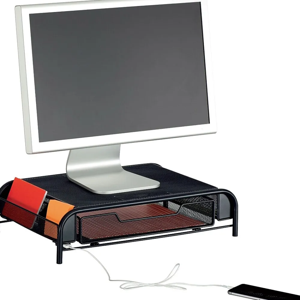 Outlet Safco Onyx Powered Monitor Stand, Black (3230BL)