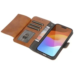 SaharaCase Folio Wallet MagSafe Phone Case for iPhone 15, Shock Absorbing, Brown (CP00446)