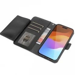 SaharaCase Folio Wallet MagSafe Phone Case for iPhone 15 Pro, Shock Absorbing, Black (CP00467)