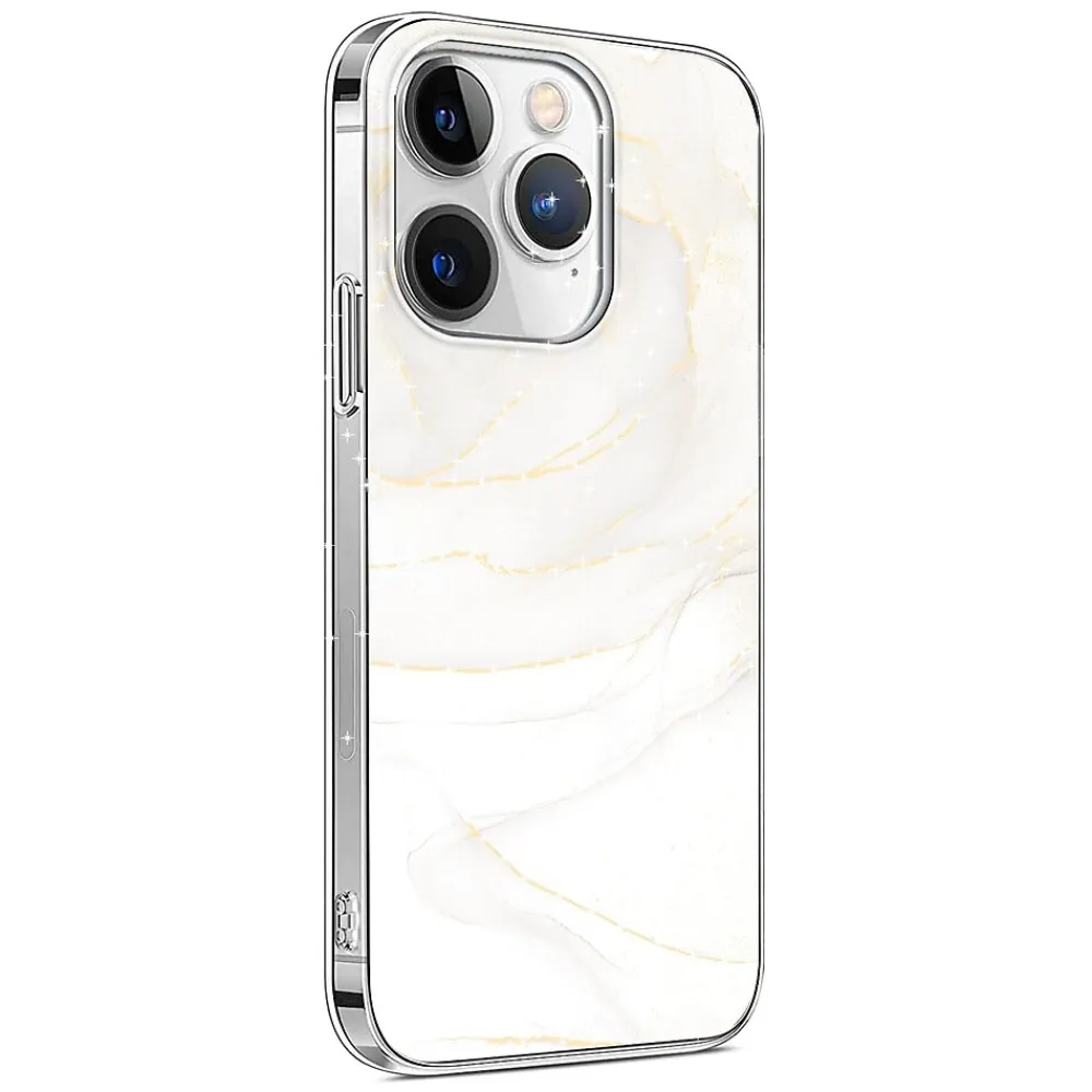 SaharaCase MagSafe Phone Case for iPhone 15 Pro Max, Shock Absorbing, White Marble (CP00476)