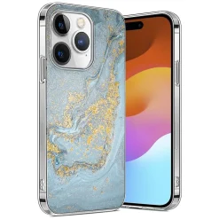 SaharaCase MagSafe Phone Case for iPhone 15 Pro Max, Shock Absorbing, Blue Marble (CP00475)