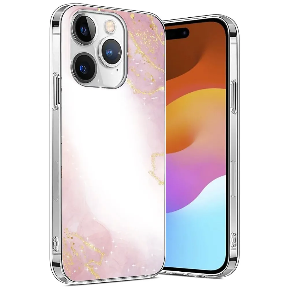 SaharaCase MagSafe Phone Case for iPhone 15 Pro, Shock Absorbing, Pink Marble (CP00464)