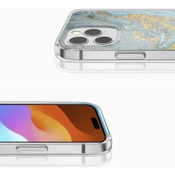 SaharaCase MagSafe Phone Case for iPhone 15 Pro, Shock Absorbing, Blue Marble (CP00462)