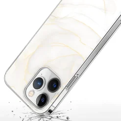 SaharaCase MagSafe Phone Case for iPhone 15 Pro, Shock Absorbing, White Marble (CP00463)