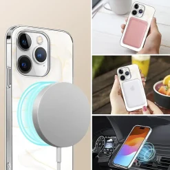 SaharaCase MagSafe Phone Case for iPhone 15 Pro, Shock Absorbing, White Marble (CP00463)