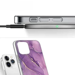 SaharaCase Purple Marble Case, Tempered Glass Screen and Camera Protector for iPhone 15 Pro Max (CP474ZD128ZD131)